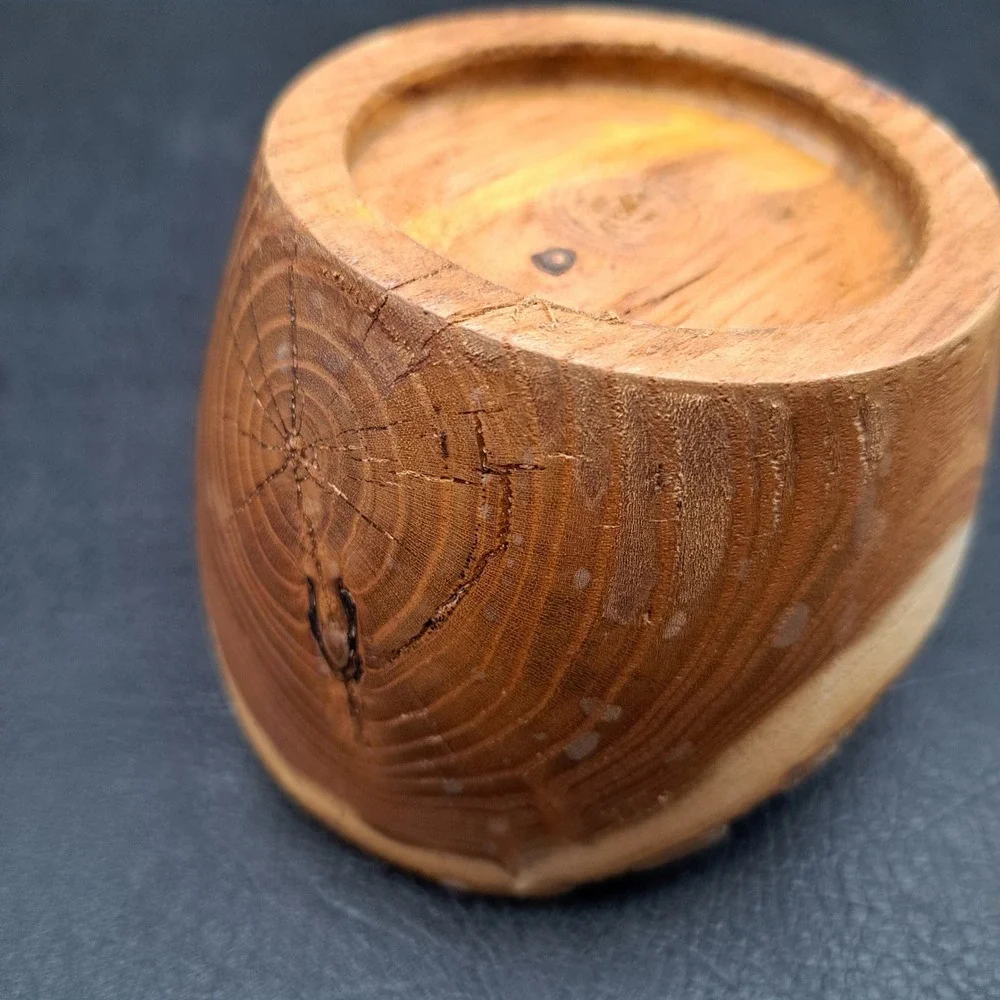Rustic Live Edge Cedar Wood Tea Light Candle Holder Natural Bark Log Decor